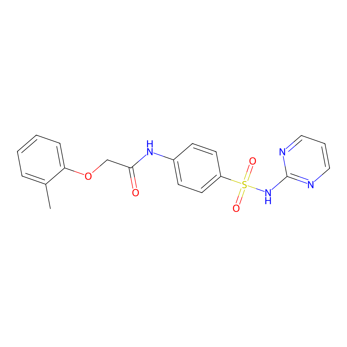 N-[4-(Pyrimidin-2-ylsulfamoyl)-phenyl]-2-o-tolyloxy-acetamide molecular structure, CAS 452353-69-4