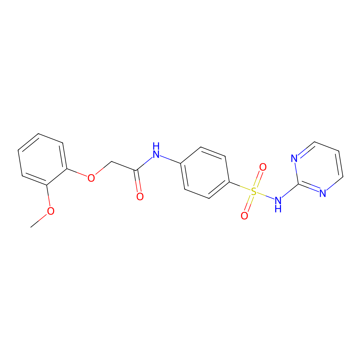 2-(2-Methoxy-phenoxy)-N-[4-(pyrimidin-2-ylsulfamoyl)-phenyl]-acetamide molecular structure, CAS 452353-81-0