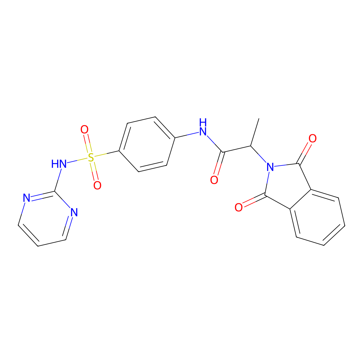 2-(1,3-dioxo-1,3-dihydro-2H-isoindol-2-yl)-N-[4-(pyrimidin-2-ylsulfamoyl)phenyl]propanamide molecular structure, CAS 452353-89-8