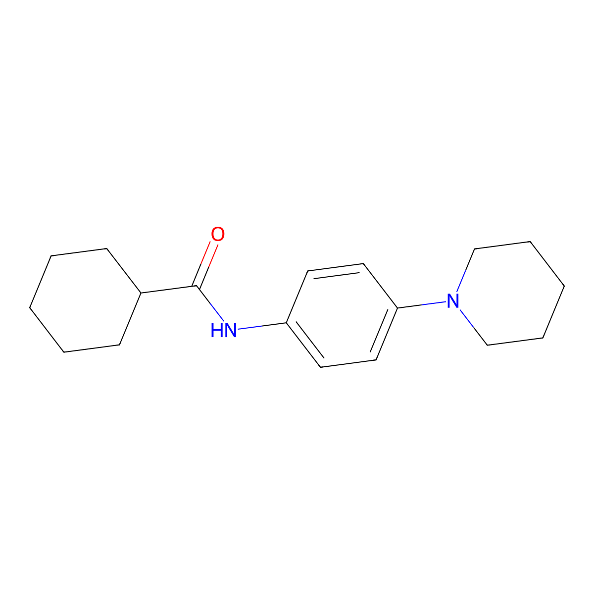 N-(4-piperidin-1-ylphenyl)cyclohexanecarboxamide molecular structure, CAS 452362-47-9