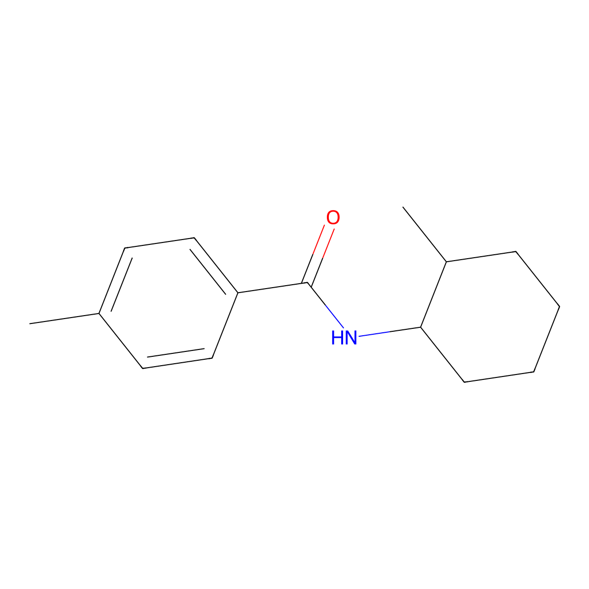 4-methyl-N-(2-methylcyclohexyl)-benzamide molecular structure, CAS 452362-78-6