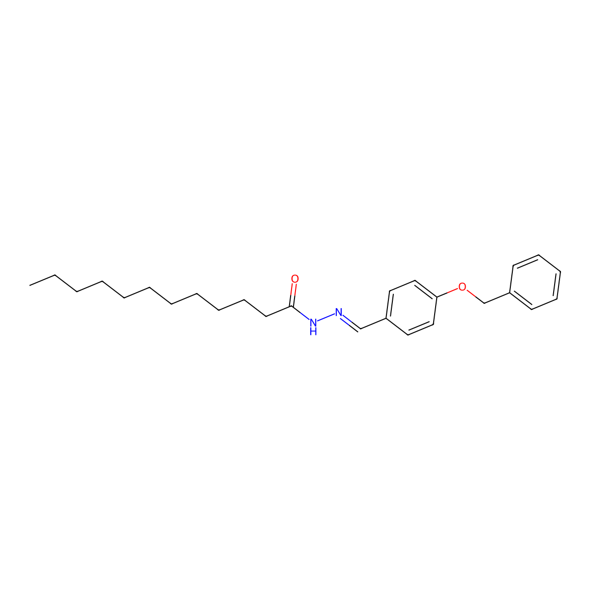 N-[(4-phenylmethoxyphenyl)methylideneamino]dodecanamide molecular structure, CAS 4524-50-9