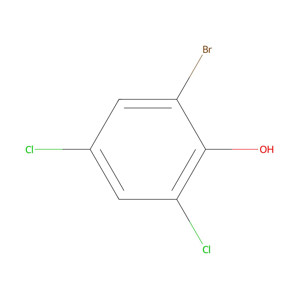 2-Bromo-4,6-dichlorophenol molecular structure, CAS 4524-77-0