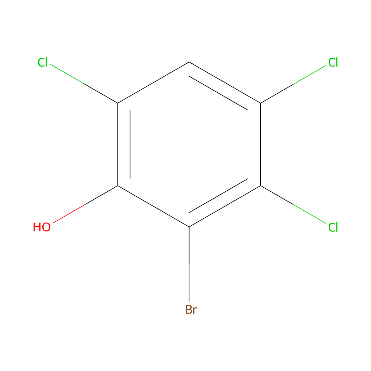 6-Bromo-2,4,5-trichlorophenol molecular structure, CAS 4524-78-1