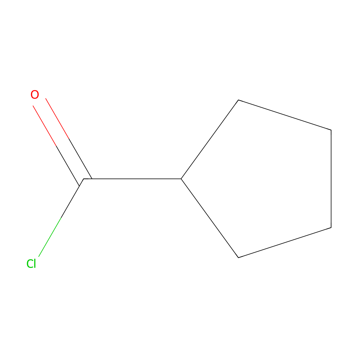 Cyclopentanecarbonyl chloride molecular structure, CAS 4524-93-0