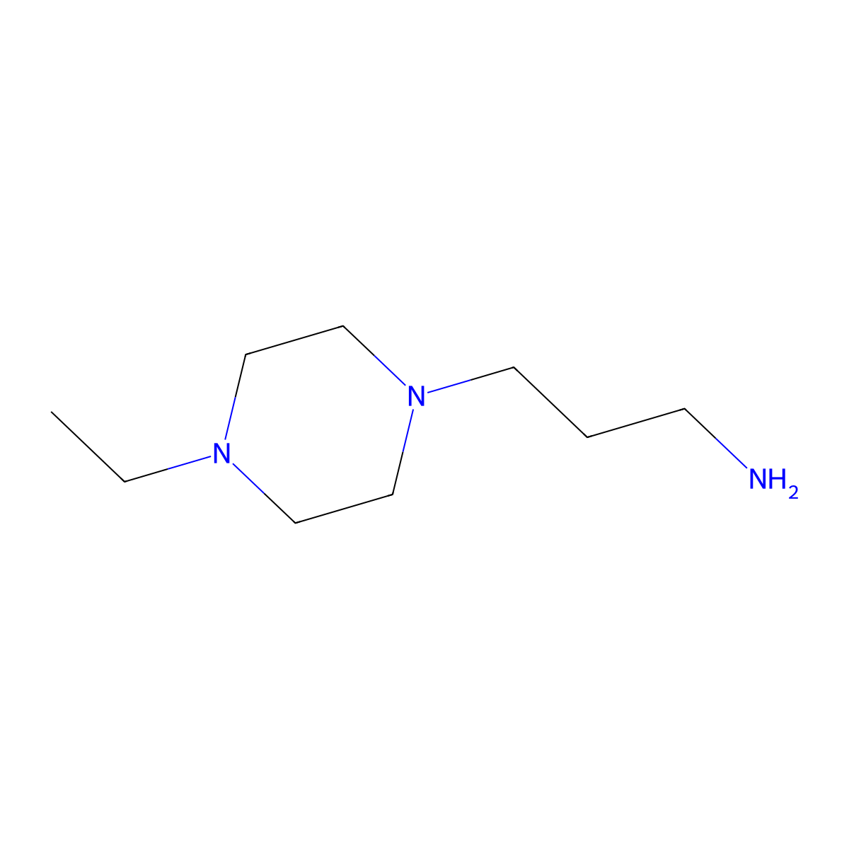 3-(4-Ethylpiperazin-1-yl)propan-1-amine molecular structure, CAS 4524-96-3