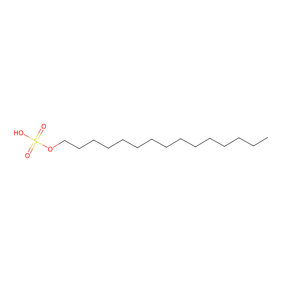 Pentadecyl sulfuric acid molecular structure, CAS 45247-34-5