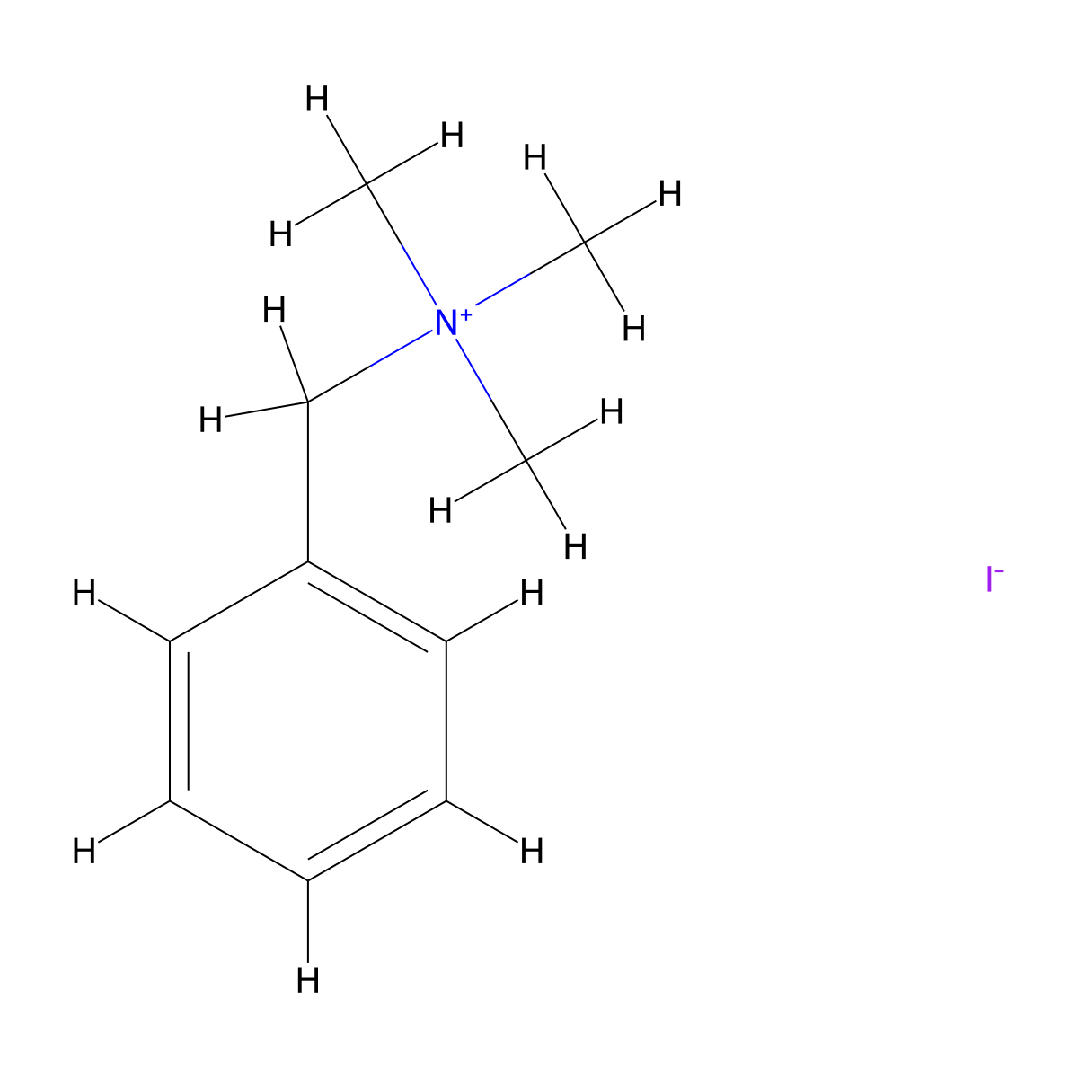 Benzyltrimethylammonium iodide molecular structure, CAS 4525-46-6