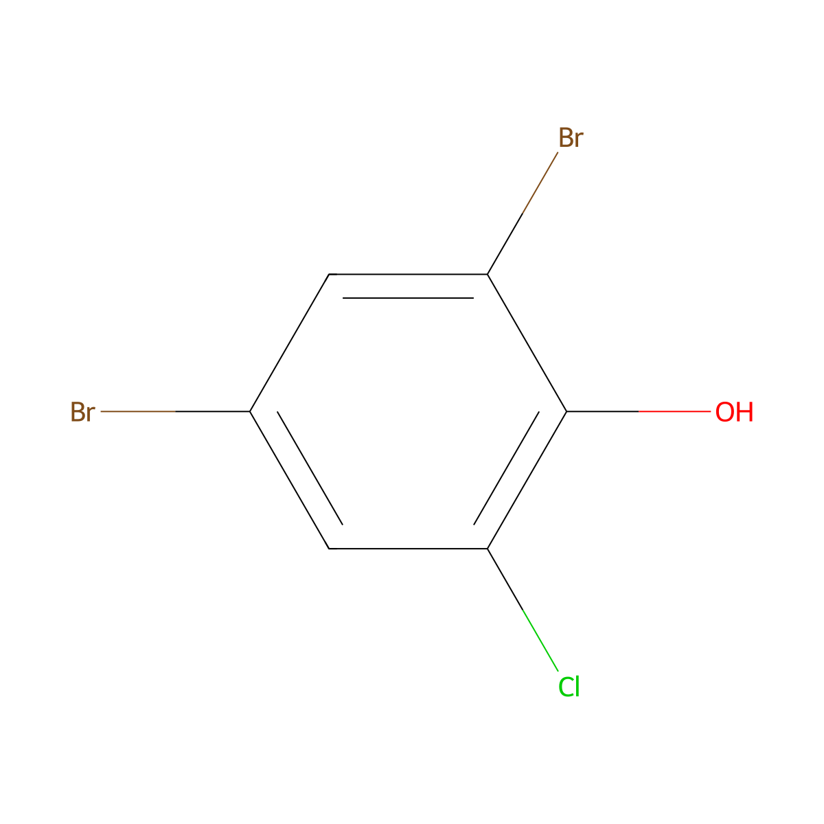 Phenol, 2,4-dibromo-6-chloro- molecular structure, CAS 4526-56-1
