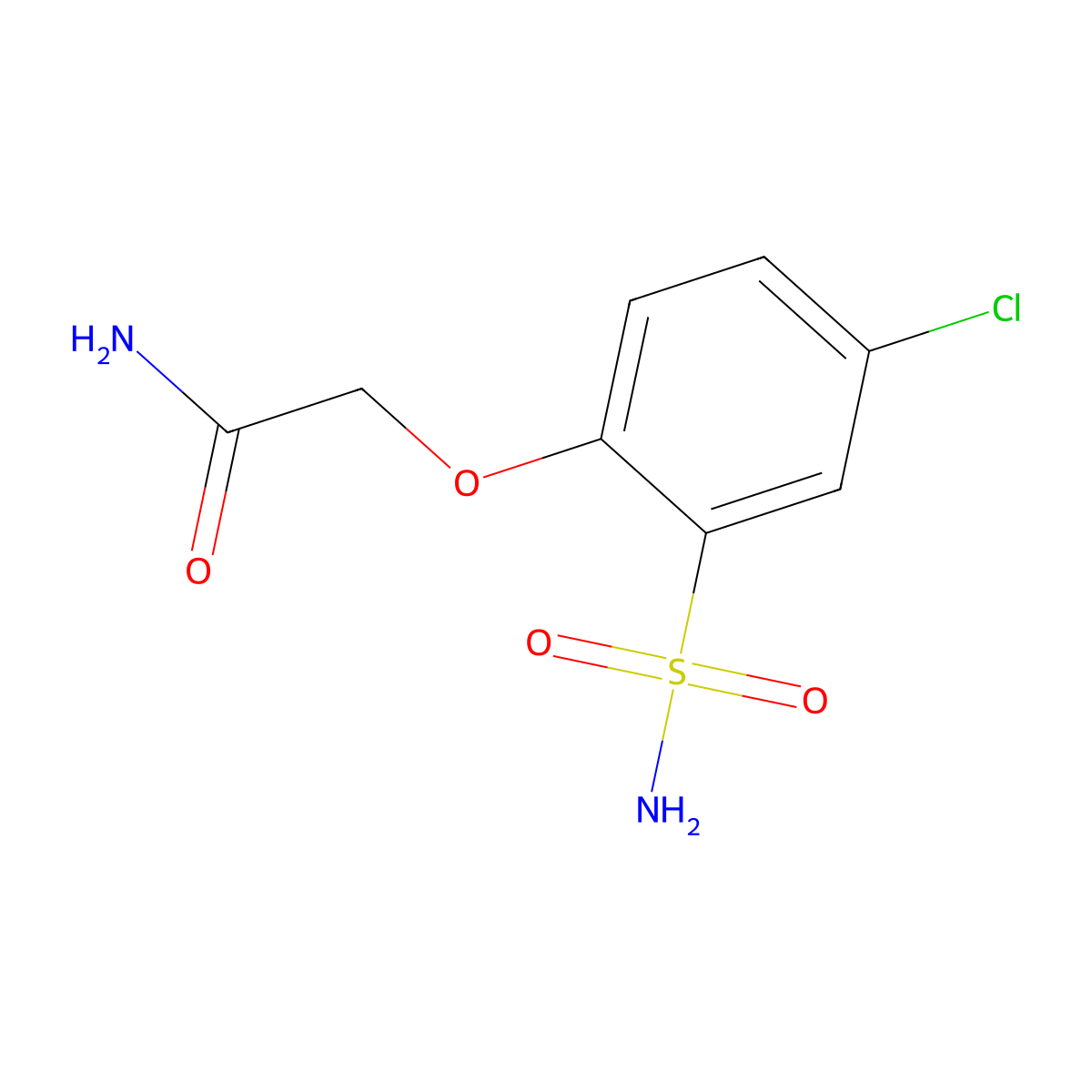 2-(4-Chloro-2-sulfamoylphenoxy)acetamide molecular structure, CAS 4527-62-2
