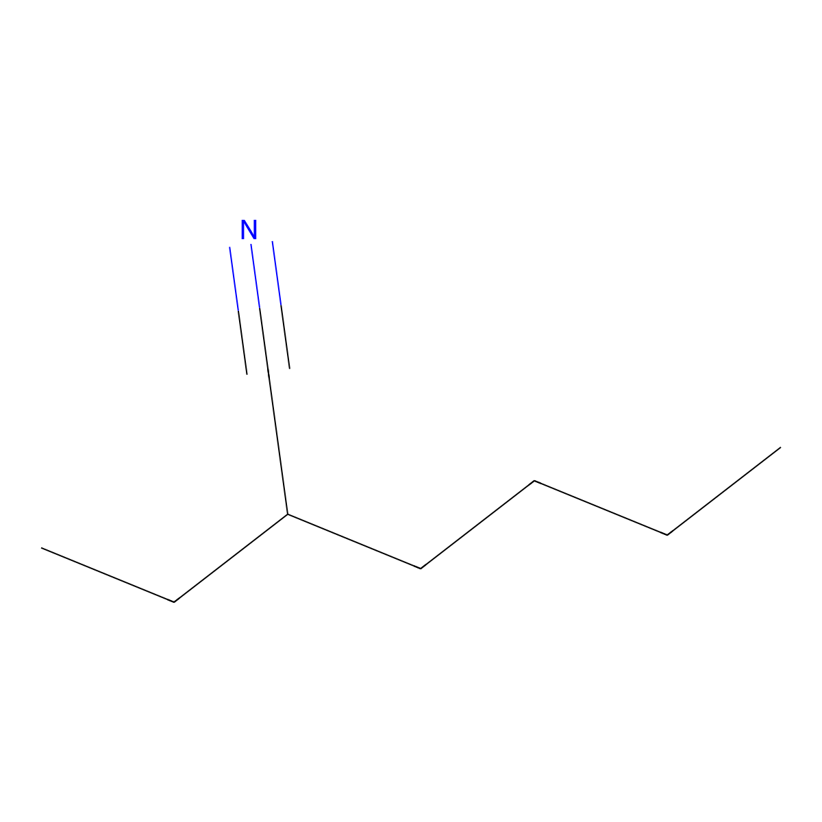 2-Ethylhexanenitrile molecular structure, CAS 4528-39-6