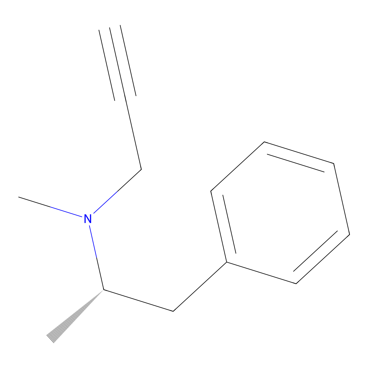 (+)-Selegiline molecular structure, CAS 4528-51-2