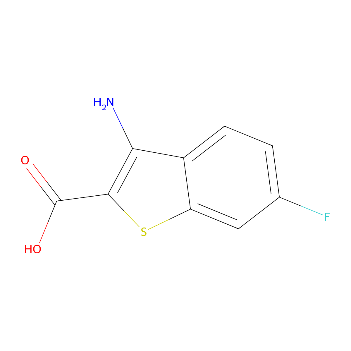 3-Amino-6-fluorobenzo[b]thiophene-2-carboxylic acid molecular structure, CAS 452910-20-2