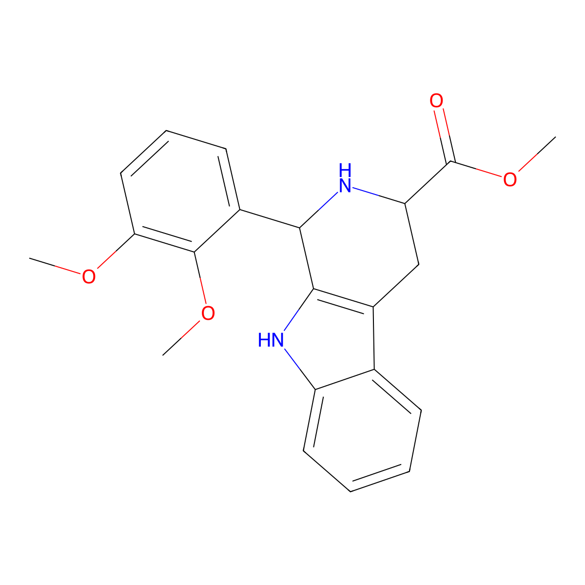 methyl 1-(2,3-dimethoxyphenyl)-2,3,4,9-tetrahydro-1H-pyrido[3,4-b]indole-3-carboxylate molecular structure, CAS 452920-78-4