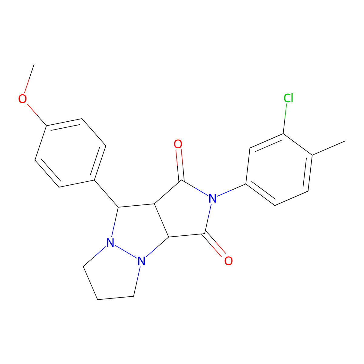 2-(3-chloro-4-methylphenyl)-9-(4-methoxyphenyl)hexahydro-1H-pyrazolo[1,2-a]pyrrolo[3,4-c]pyrazole-1,3(2H)-dione molecular structure, CAS 452922-26-8