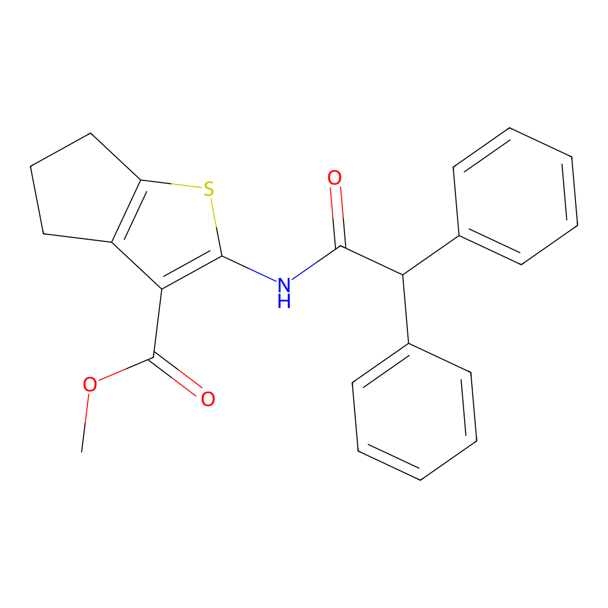 methyl 2-[(2,2-diphenylacetyl)amino]-5,6-dihydro-4H-cyclopenta[b]thiophene-3-carboxylate molecular structure, CAS 452922-93-9