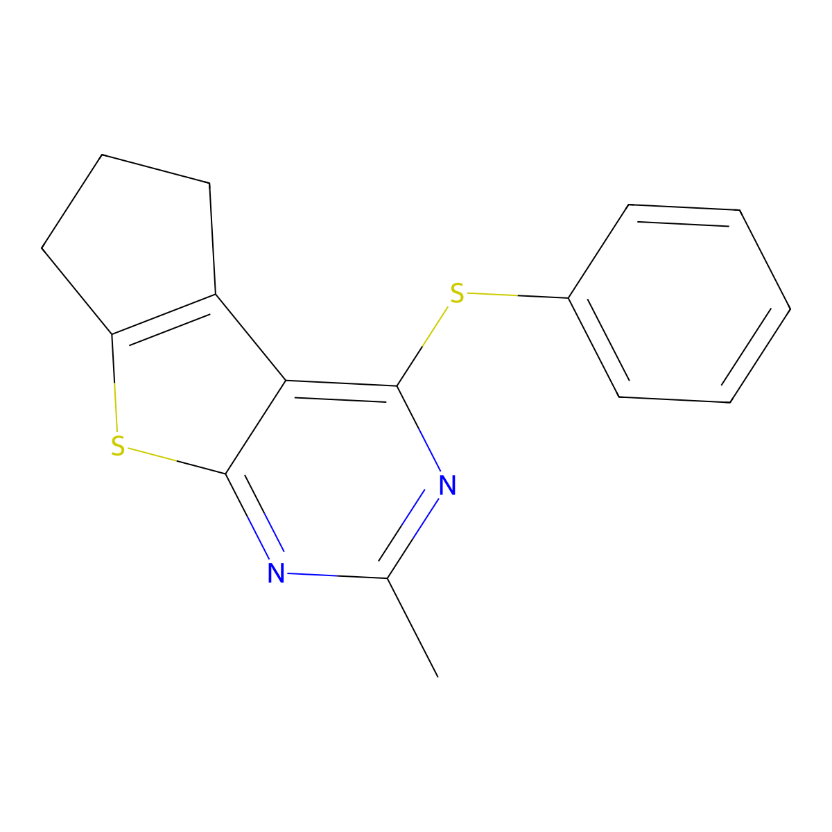 10-Methyl-12-(phenylsulfanyl)-7-thia-9,11-diazatricyclo[6.4.0.0^{2,6}]dodeca-1(8),2(6),9,11-tetraene molecular structure, CAS 452923-34-1