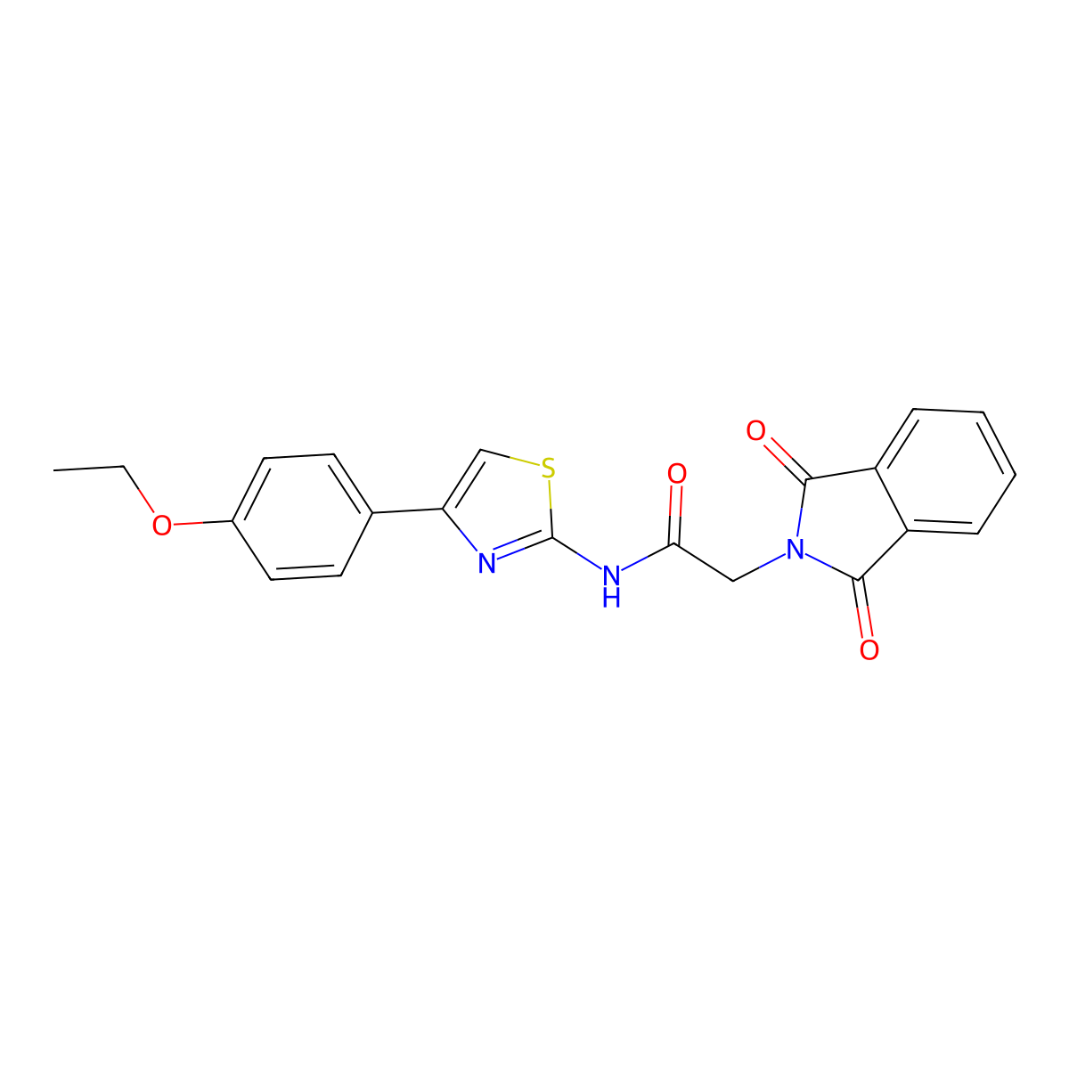 2-(1,3-dioxoisoindolin-2-yl)-N-(4-(4-ethoxyphenyl)thiazol-2-yl)acetamide molecular structure, CAS 452925-84-7