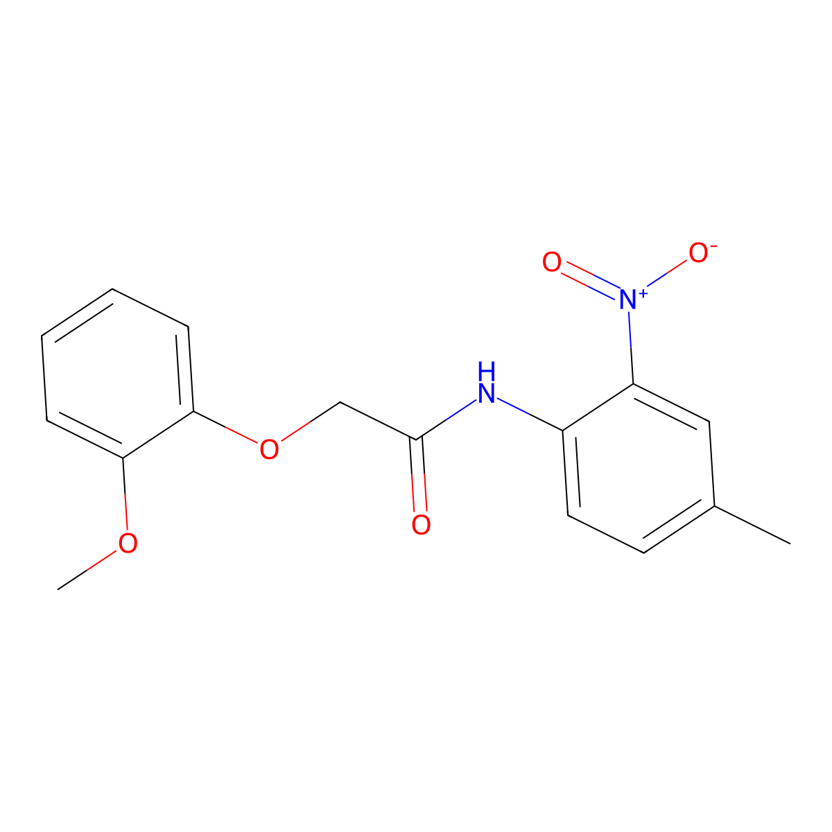 2-(2-methoxyphenoxy)-N-(4-methyl-2-nitrophenyl)acetamide molecular structure, CAS 452926-12-4
