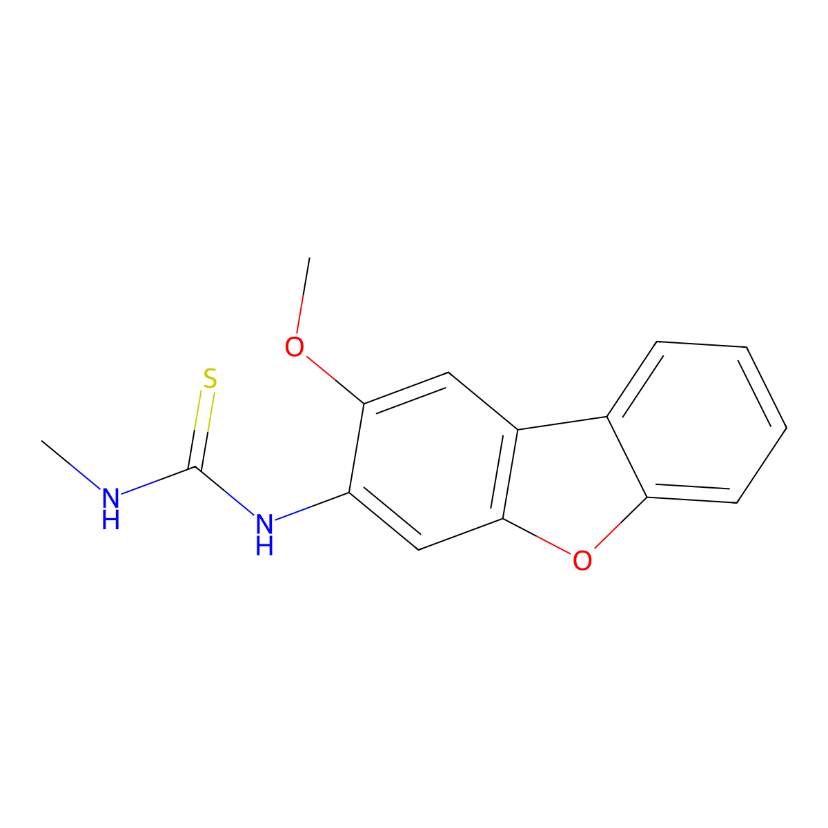 1-(2-Methoxydibenzofuran-3-yl)-3-methylthiourea molecular structure, CAS 452929-72-5