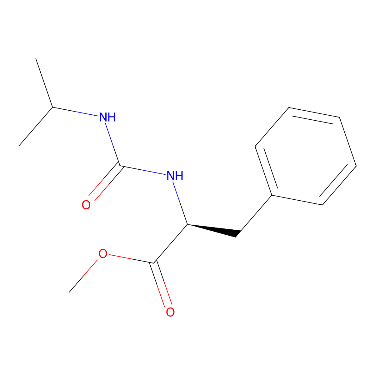 (S)-methyl 2-(3-isopropylureido)-3-phenylpropanoate molecular structure, CAS 452931-15-6