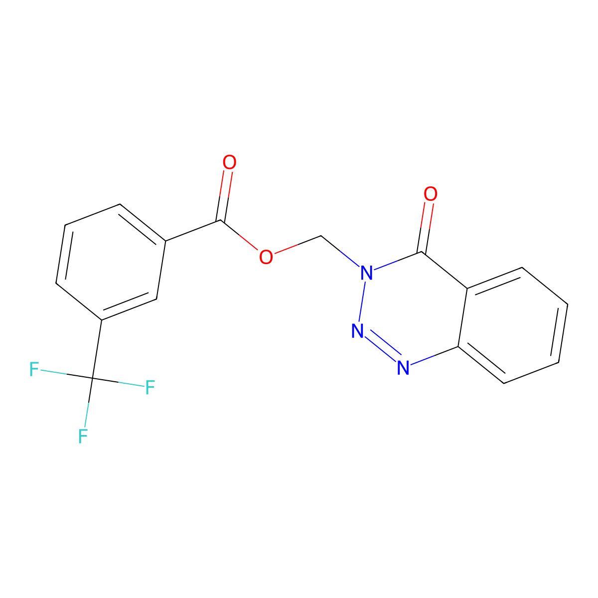 (4-Oxo-3,4-dihydro-1,2,3-benzotriazin-3-yl)methyl 3-(trifluoromethyl)benzoate molecular structure, CAS 452936-18-4