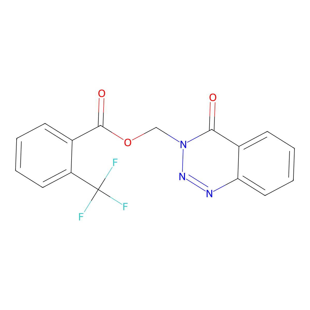 (4-Oxo-1,2,3-benzotriazin-3-yl)methyl 2-(trifluoromethyl)benzoate molecular structure, CAS 452937-91-6