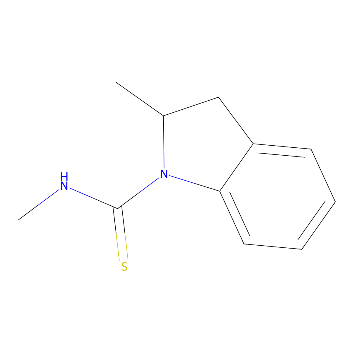 N,2-dimethyl-2,3-dihydroindole-1-carbothioamide molecular structure, CAS 452939-70-7