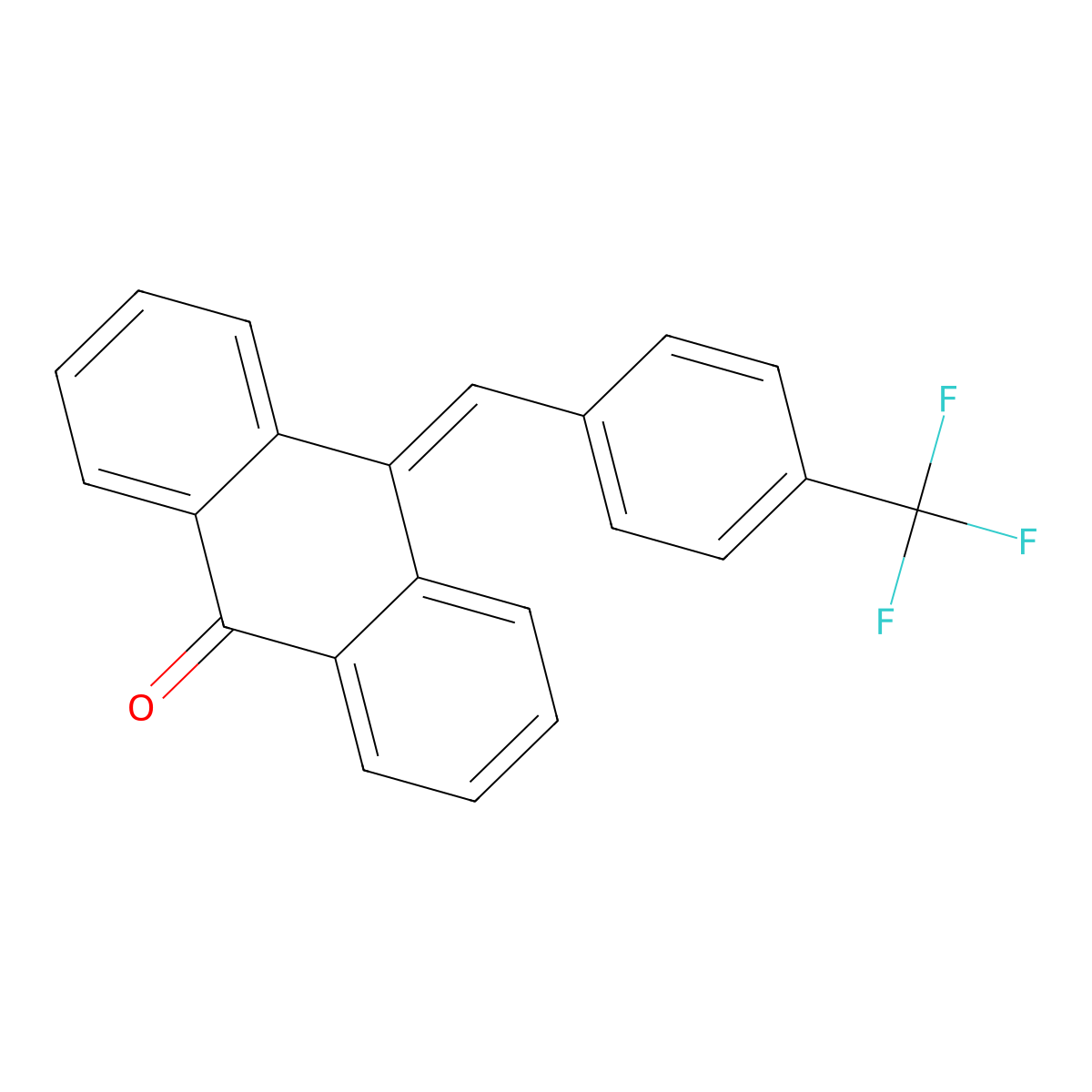 9(10H)-Anthracenone, 10-[[4-(trifluoromethyl)phenyl]methylene]- molecular structure, CAS 452942-08-4