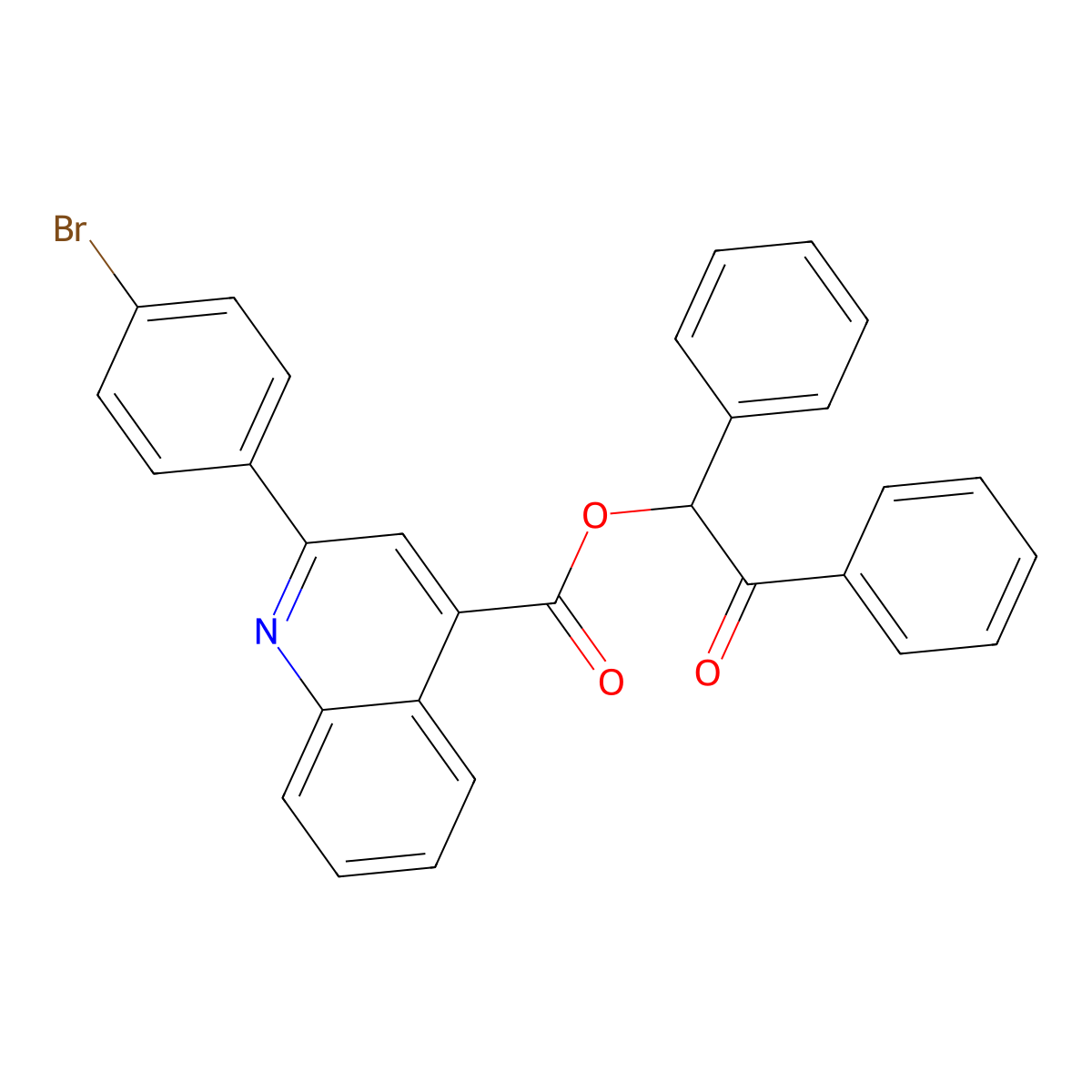 2-Oxo-1,2-diphenylethyl 2-(4-bromophenyl)-4-quinolinecarboxylate molecular structure, CAS 452947-13-6