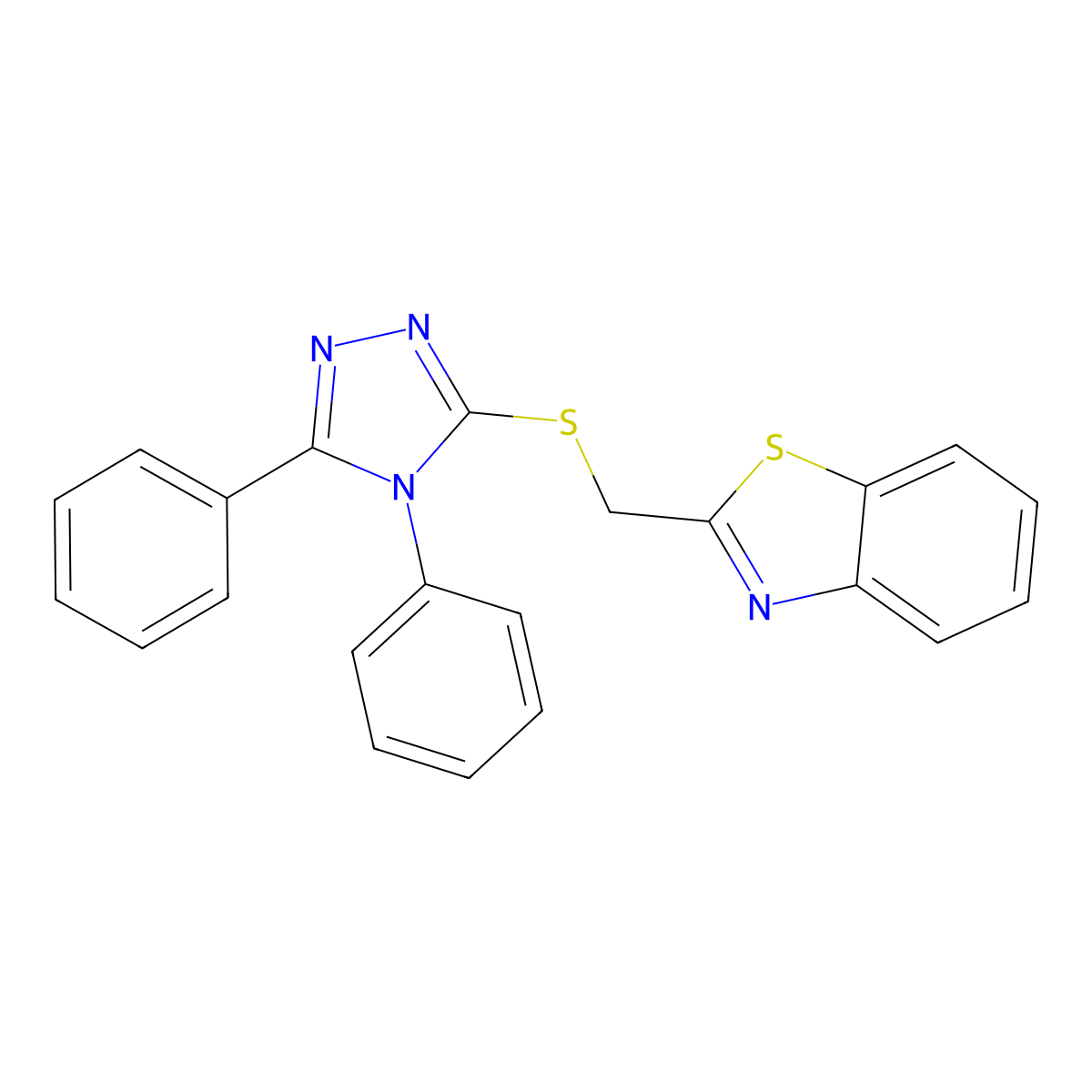 2-[(4,5-Diphenyl-1,2,4-triazol-3-yl)sulfanylmethyl]-1,3-benzothiazole molecular structure, CAS 452948-84-4