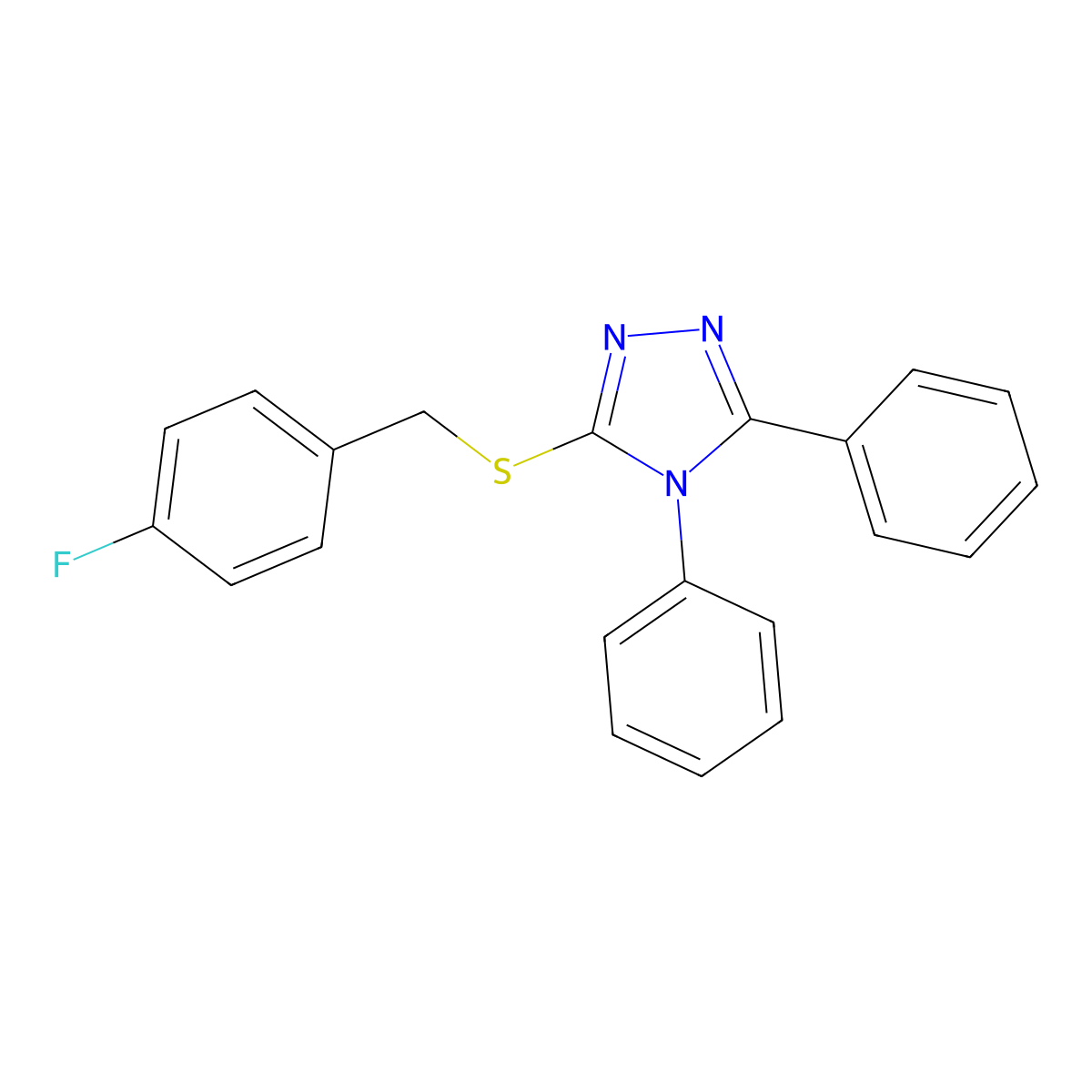 4,5-diphenyl-4H-1,2,4-triazol-3-yl 4-fluorobenzyl sulfide molecular structure, CAS 452949-88-1