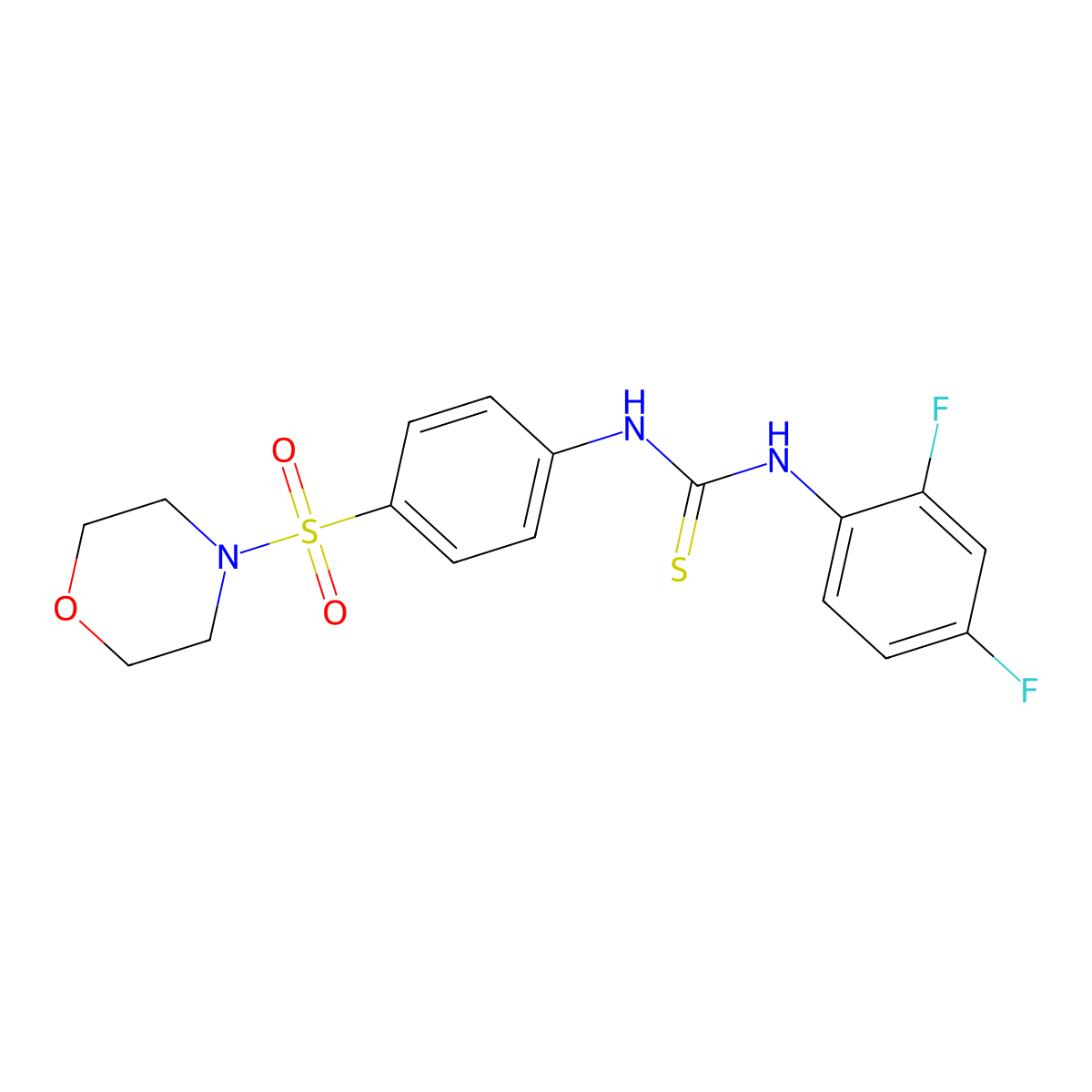 1-(2,4-Difluorophenyl)-3-(4-morpholin-4-ylsulfonylphenyl)thiourea molecular structure, CAS 452950-47-9