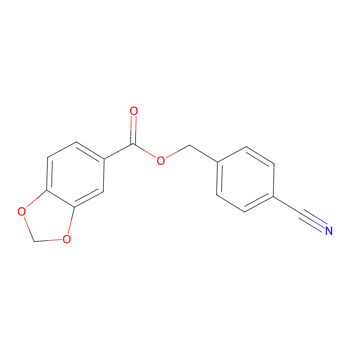 (4-Cyanophenyl)methyl 1,3-benzodioxole-5-carboxylate molecular structure, CAS 452950-73-1