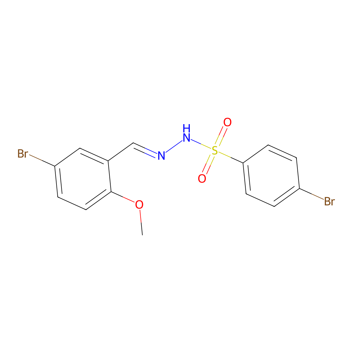 4-bromo-N'-(5-bromo-2-methoxybenzylidene)benzenesulfonohydrazide molecular structure, CAS 452957-21-0