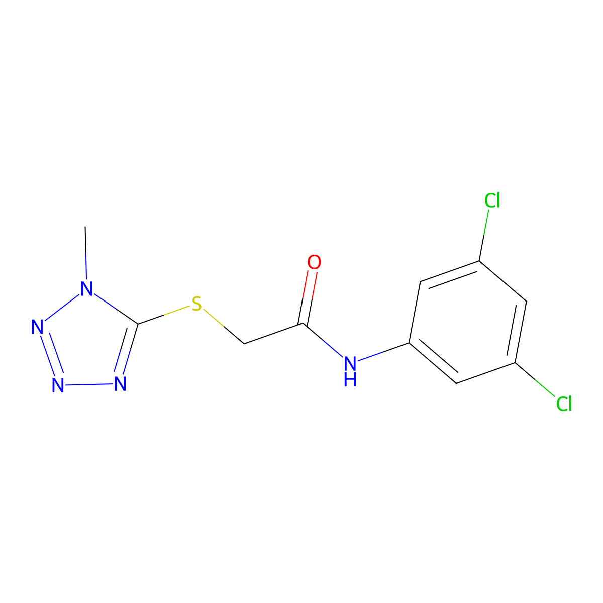 N-(3,5-dichlorophenyl)-2-(1-methyltetrazol-5-yl)sulfanylacetamide molecular structure, CAS 452959-32-9