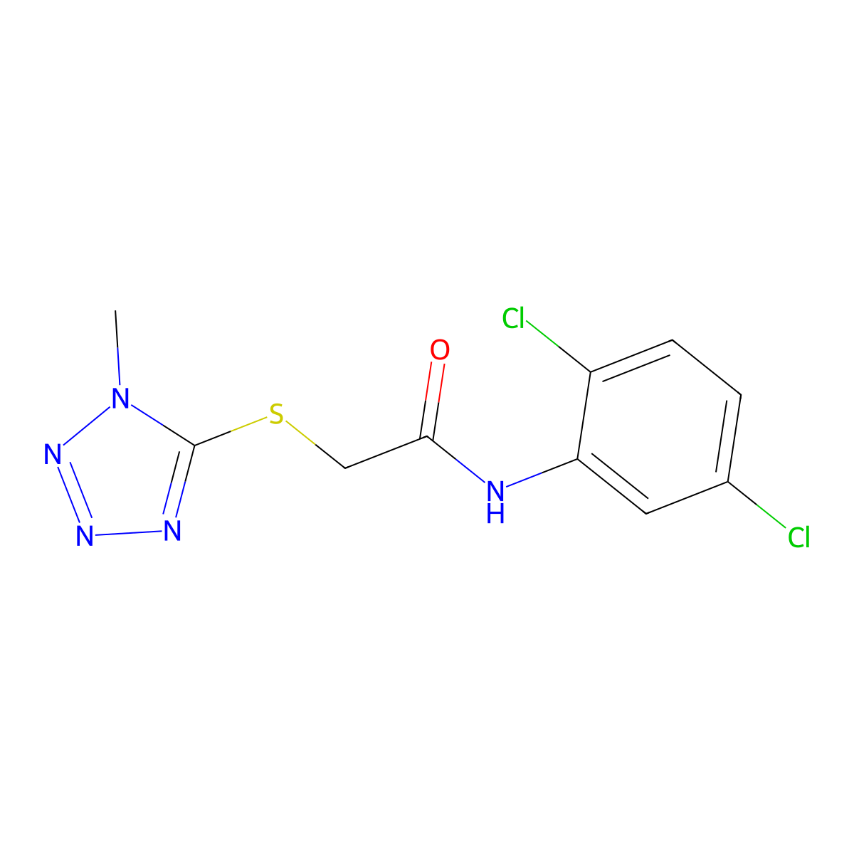 N-(2,5-dichlorophenyl)-2-(1-methyltetrazol-5-yl)sulfanylacetamide molecular structure, CAS 452960-63-3