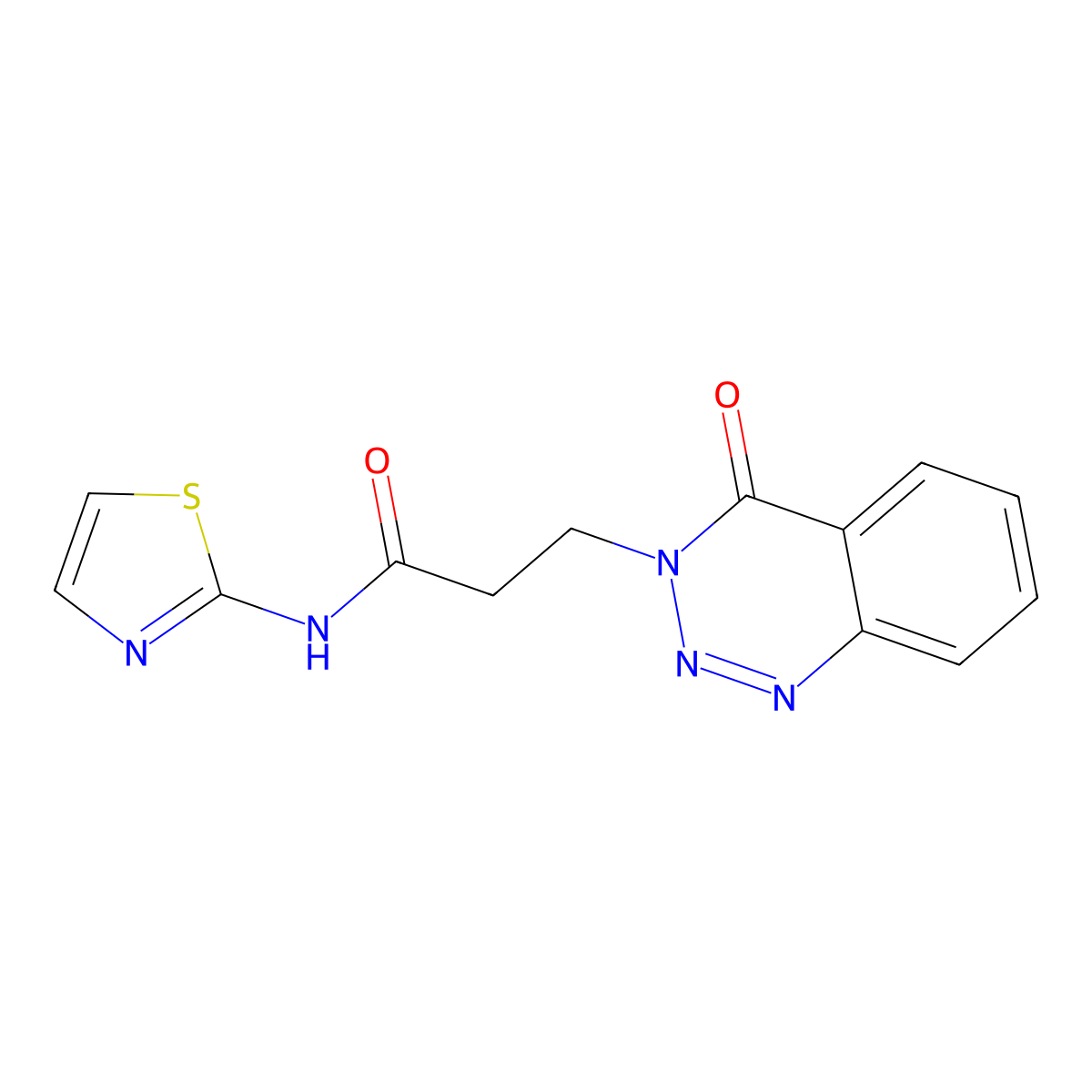 3-(4-oxo-1,2,3-benzotriazin-3(4H)-yl)-N-(1,3-thiazol-2-yl)propanamide molecular structure, CAS 452966-88-0