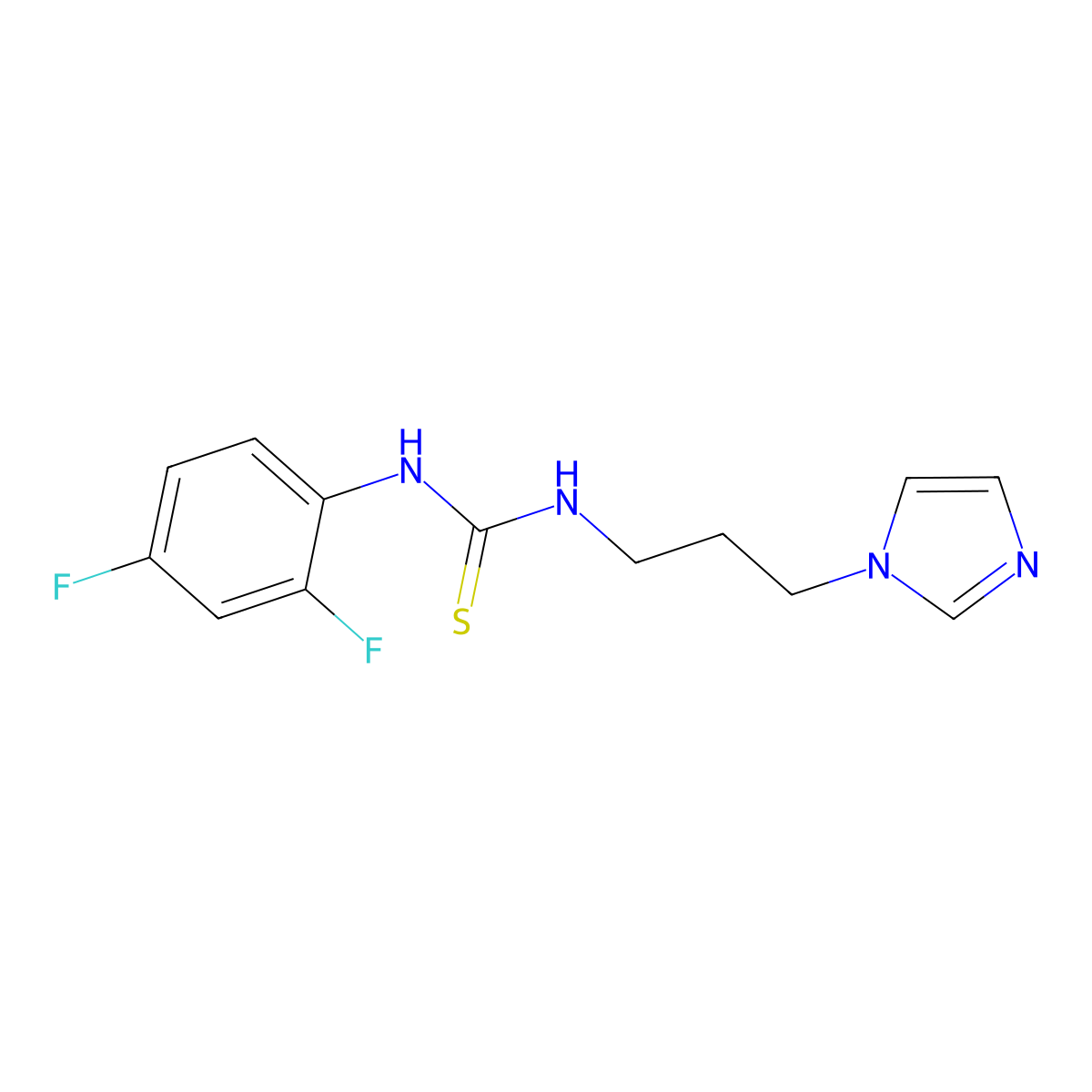 1-(2,4-Difluorophenyl)-3-(3-imidazol-1-ylpropyl)thiourea molecular structure, CAS 452967-14-5