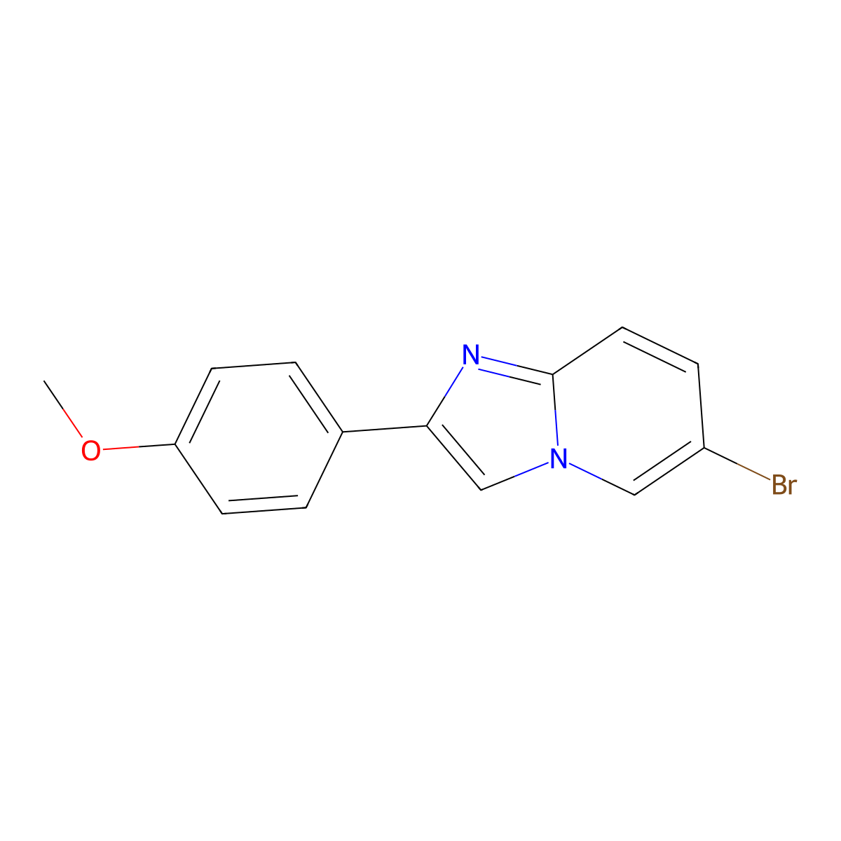 6-Bromo-2-(4-methoxyphenyl)imidazo[1,2-a]pyridine molecular structure, CAS 452967-40-7