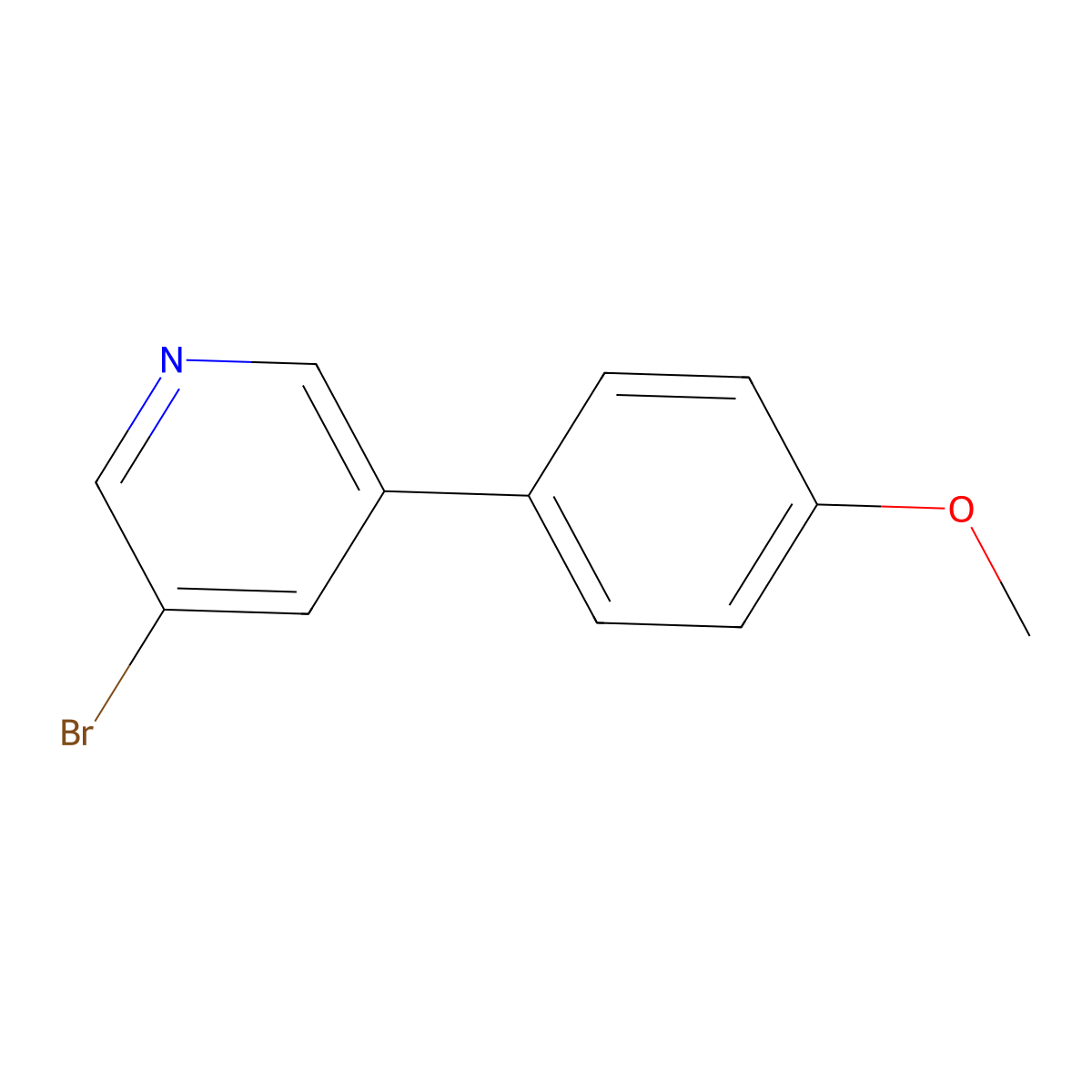 3-Bromo-5-(4-methoxyphenyl)pyridine molecular structure, CAS 452972-07-5