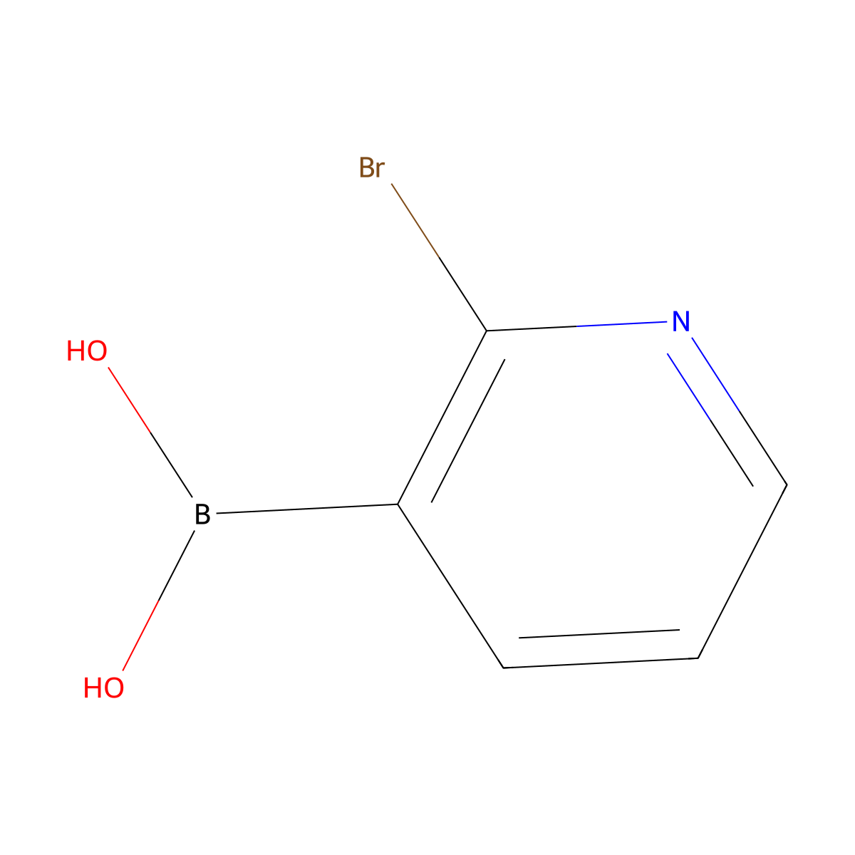 (2-Bromopyridin-3-yl)boronic acid molecular structure, CAS 452972-08-6