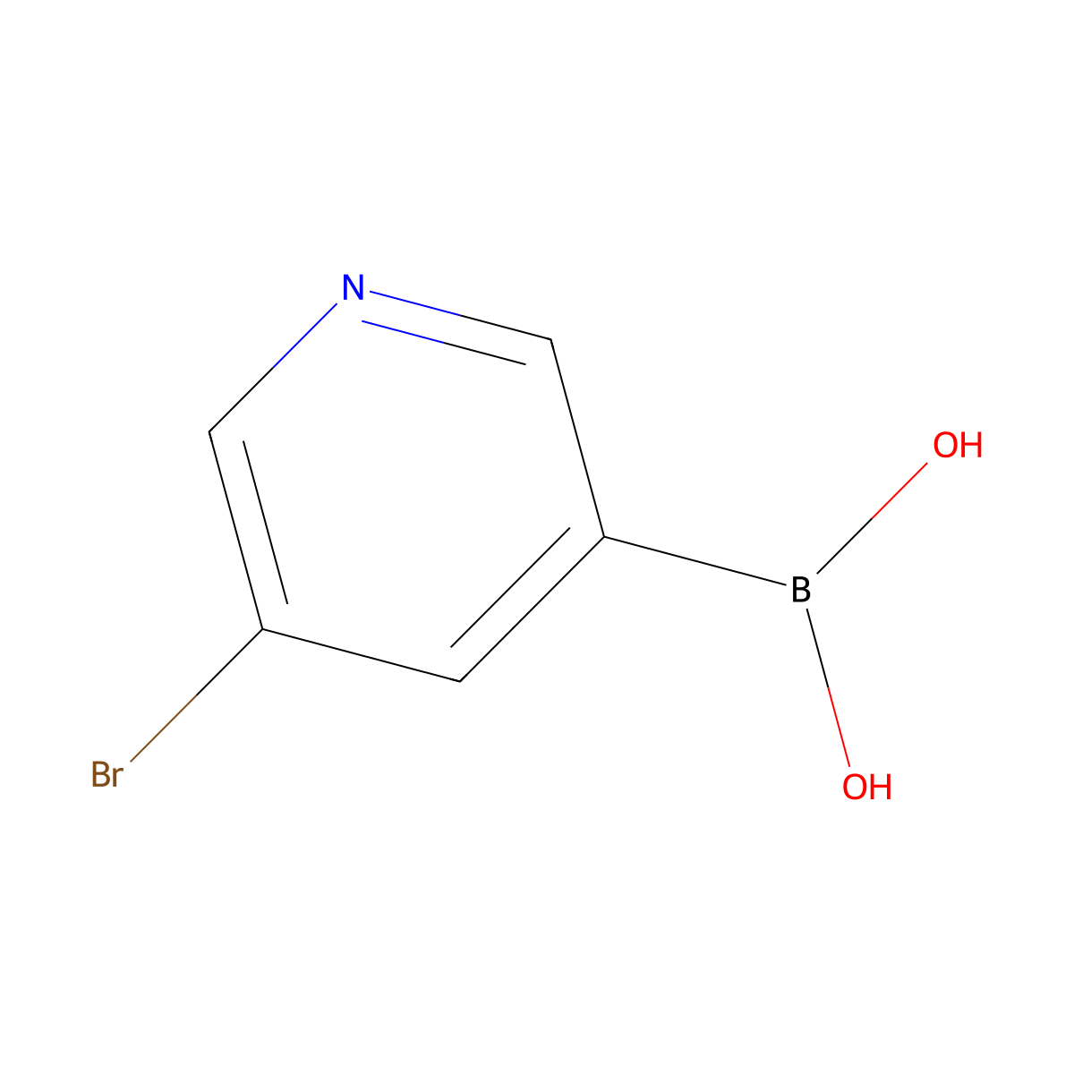 5-Bromopyridine-3-boronic acid molecular structure, CAS 452972-09-7