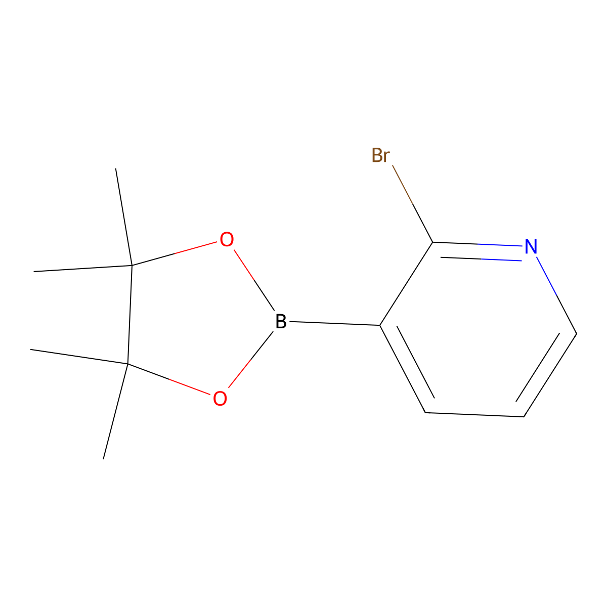 2-Bromo-3-(4,4,5,5-tetramethyl-1,3,2-dioxaborolan-2-yl)pyridine molecular structure, CAS 452972-12-2