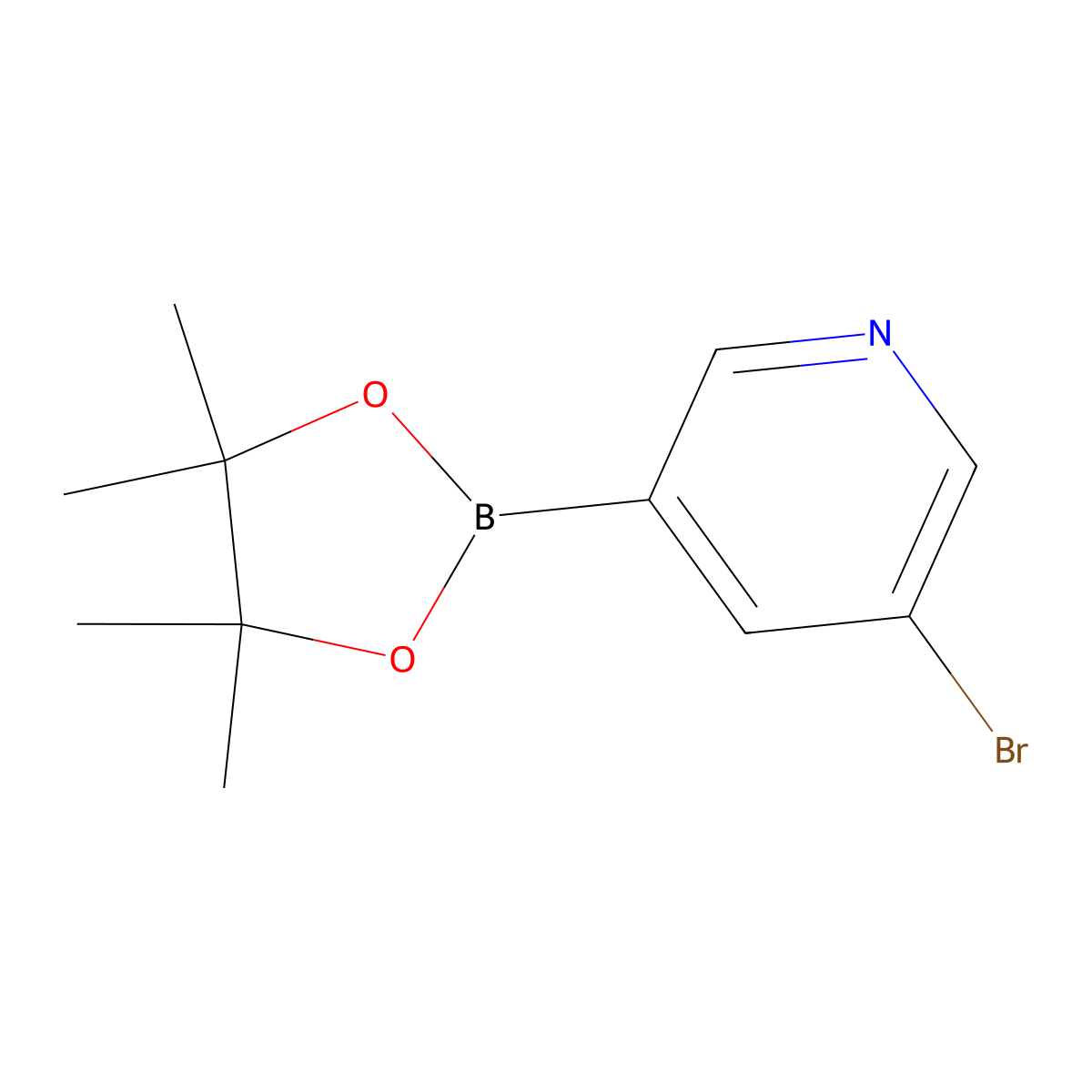 3-Bromo-5-(4,4,5,5-tetramethyl-1,3,2-dioxaborolan-2-yl)pyridine molecular structure, CAS 452972-13-3