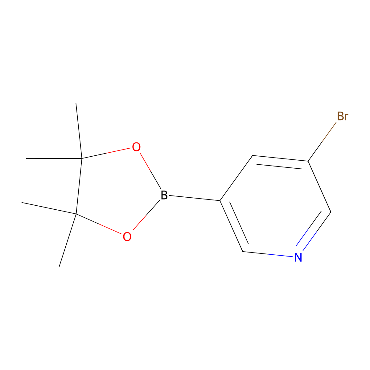 3-Bromo-5-(4,4,5,5-tetramethyl-1,3,2-dioxaborolan-2-yl)pyridine molecular structure, CAS 452972-13-3