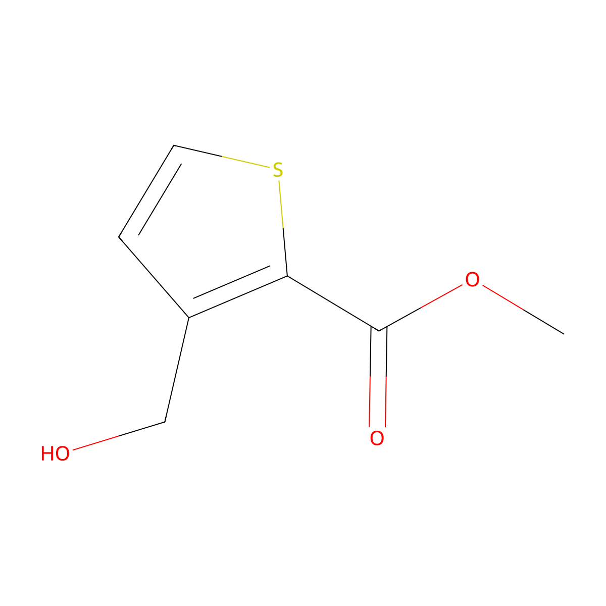 Methyl 3-(hydroxymethyl)thiophene-2-carboxylate molecular structure, CAS 452979-16-7