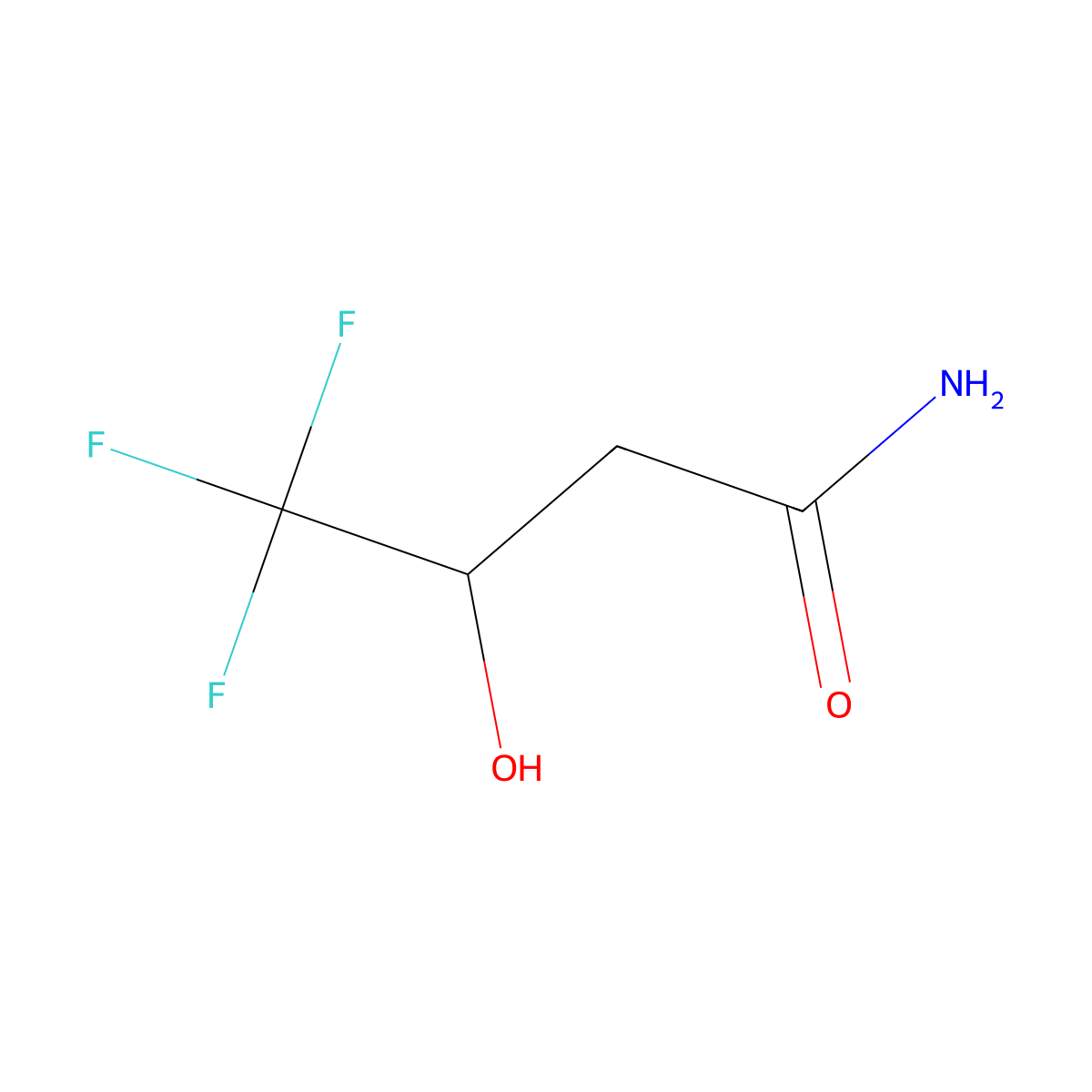 4,4,4-Trifluoro-3-hydroxybutanamide molecular structure, CAS 453-34-9