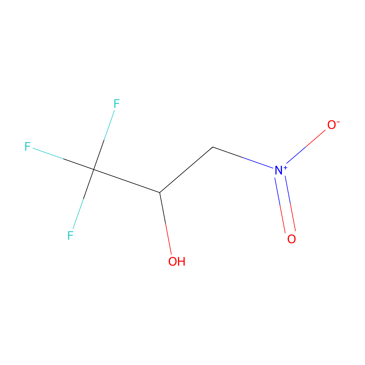 1,1,1-Trifluoro-3-nitropropan-2-ol molecular structure, CAS 453-35-0