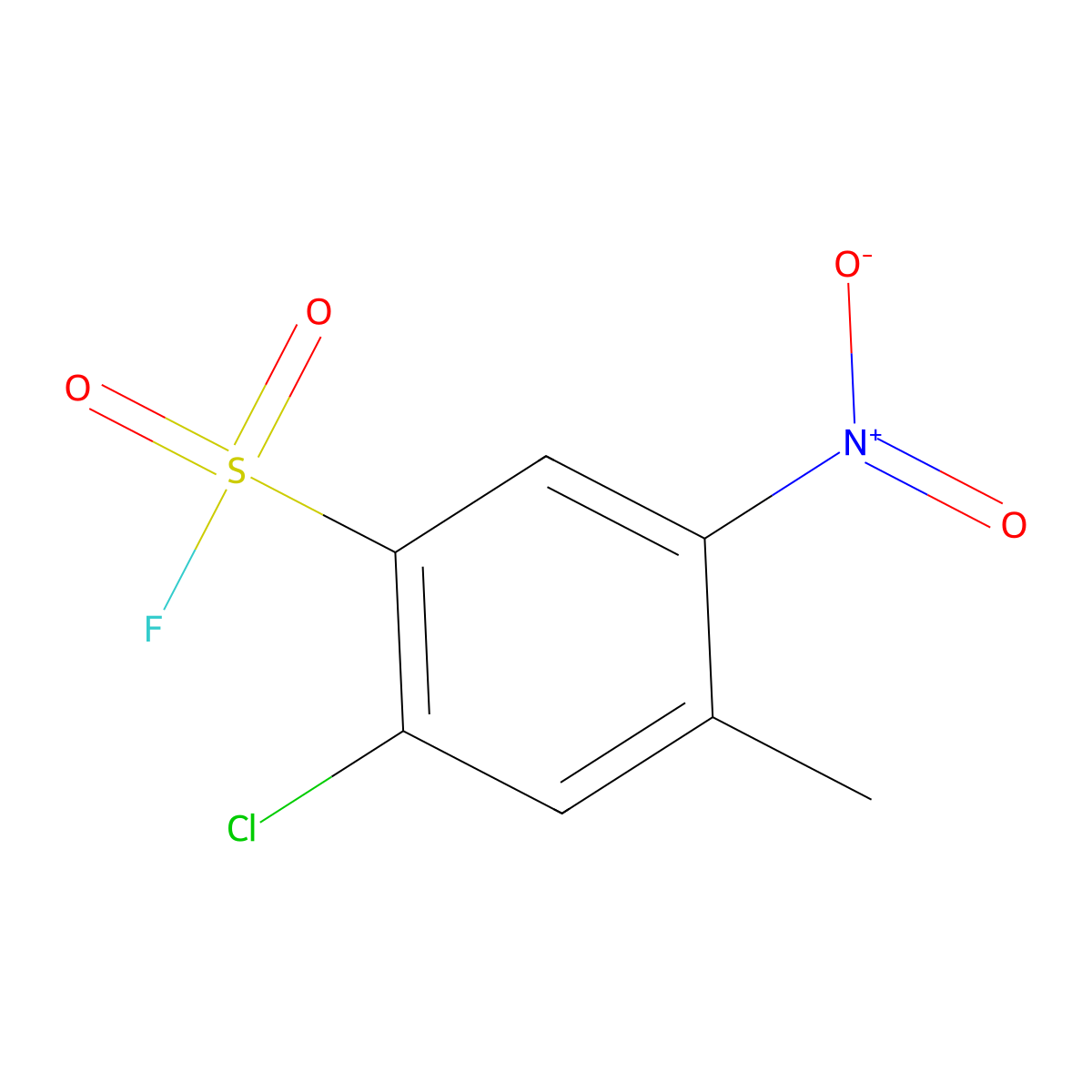 2-Chloro-4-methyl-5-nitrobenzene-1-sulfonyl fluoride molecular structure, CAS 453-47-4